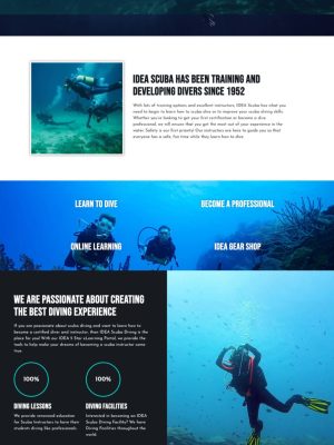 scuba diving web design